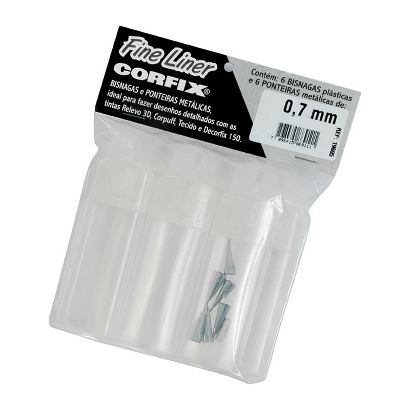 KIT CORFIX FINE LINER 06 BISNAGAS + 06 PONTEIRAS 0,5mm + DES
