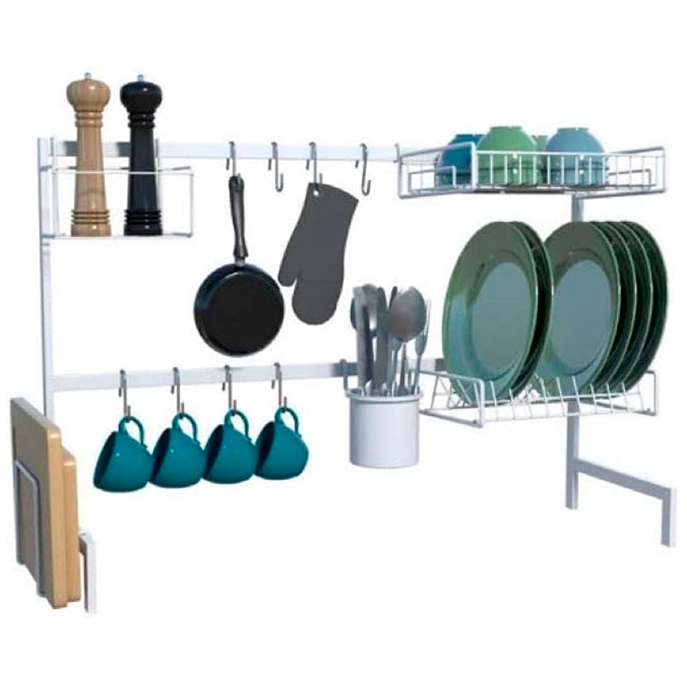 Cozinha Móvel Escorredor D Louças Chinês Kitchen Rack Aço Inoxidável Organizador Pia Branco Elegance em Oferta na Shopee