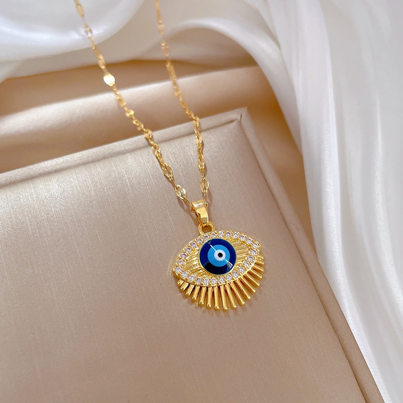 Colar De Aço Titânio Cílios Olhos Banquete De Luxo Leve Casamento Influenciador Feminino Corrente — imagem 2 de 2