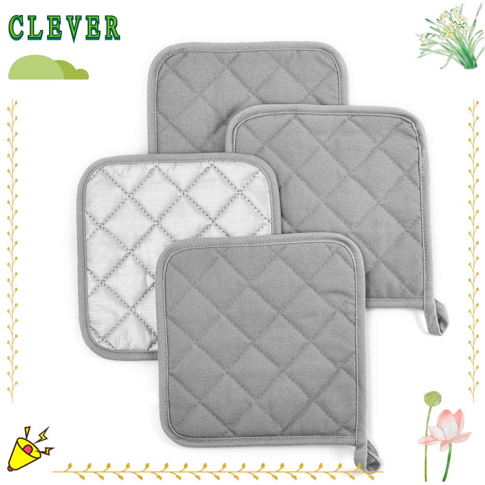 CLEVER 4 Pcs Suporte Para Panelas , Almofadas Quentes De Forno De Algodão Espesso Revestidas De Prata , Fácil De Limpar Serviço Pesado De 7 X 7 Polegadas Cozimento E Panificação Em Esteira Anti-Calcário Durável
