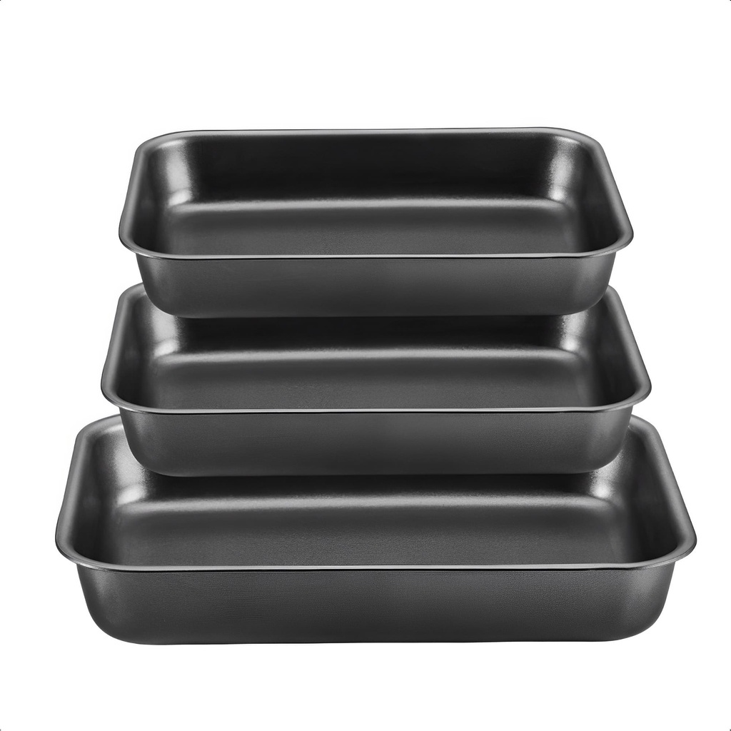 Conjunto Assadeira 3 Peças Antiaderente Em Alumínio Com Revestimento Cristal Superflon Grafite MTA - 8809 em Oferta na Shopee