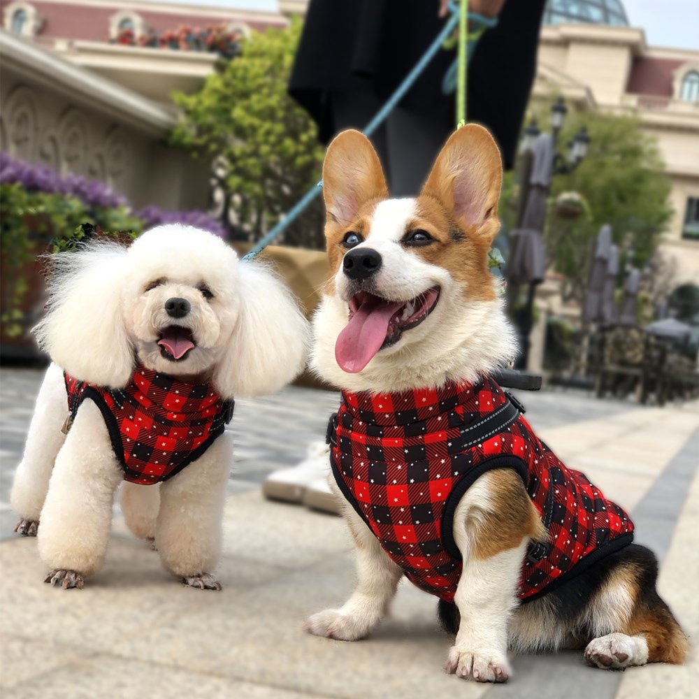 Natal roupas para animais de estimação pequenos cães de tamanho médio cão algodão acolchoado casaco reflexivo engrossado