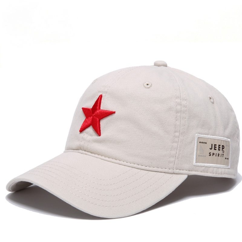 Jeep Jipe Clássico Chapéu De Baseball Cinco Estrelas Vermelho Algodão Lavado Pai Montanhismo