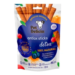 Petisco Natural Para Cães Antiox Detox Pet Delícia Blueberry, Cranberry e Cúrcuma 120g