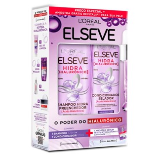 Kit Shampoo Elseve Hidra Hialurônico 375ml e Condicionador 170ml Ganhe Sérum Revitalift Anti-Idade 15ml