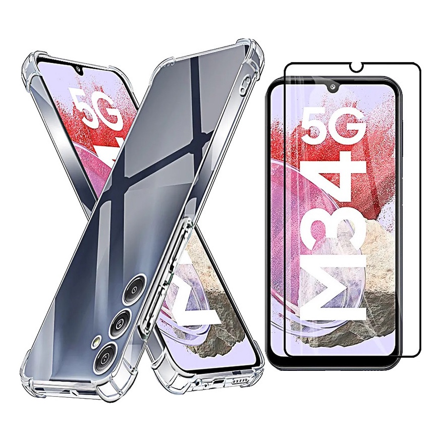 Capa Case Capinha Compatível Com Galaxy M34 5G+ Película 3D Vidro Temperado