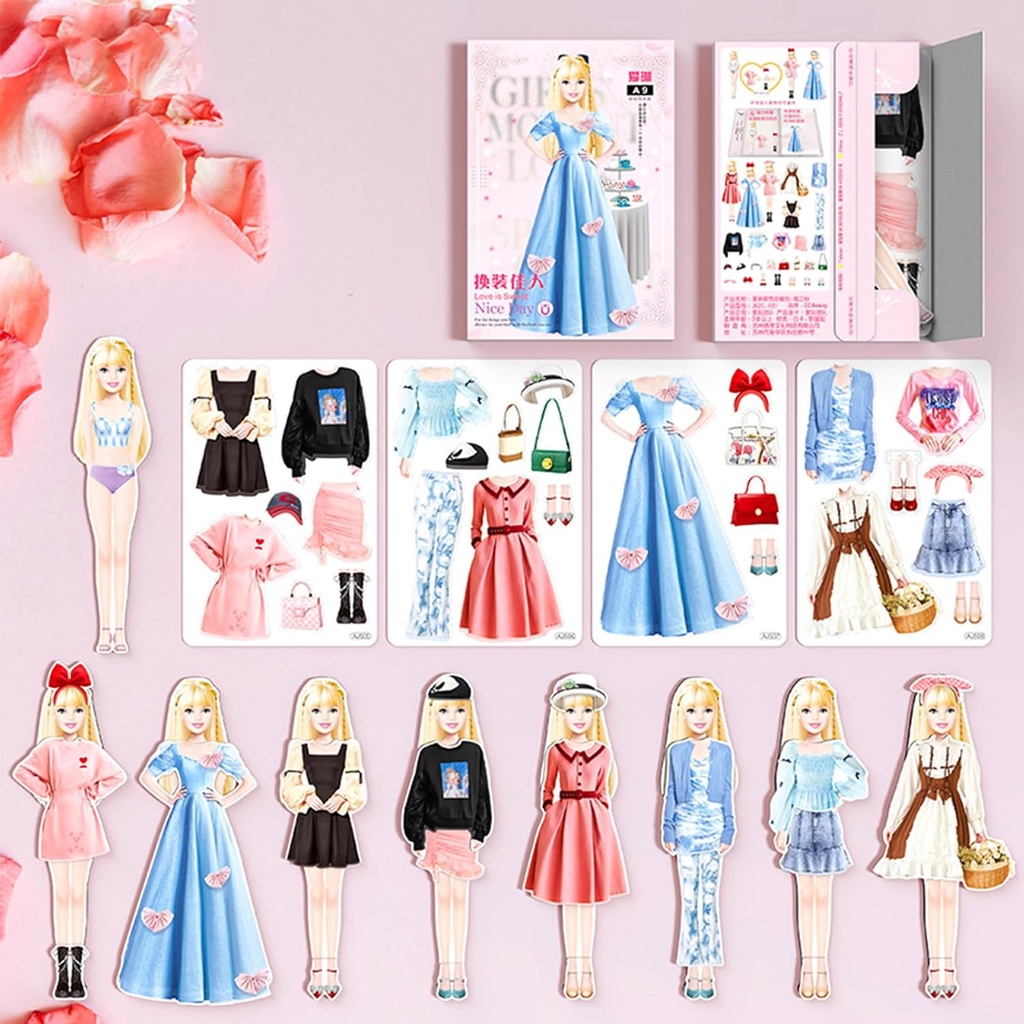 Magnetic Vestir Fingir Brincar Brinquedos De Roupas Adesivos Magnéticos Papel Doll Toys,Princesa em Oferta na Shopee