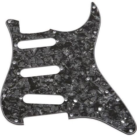 Escudo Preto para Guitarra Stratocaster PGST10 BP Shield Strato Preto Perolado