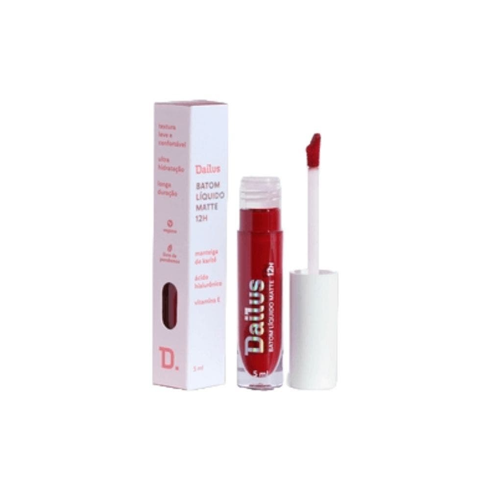 Batom Líquido Dailus Matte 12H Cor Rubi 5ml em Oferta na Shopee