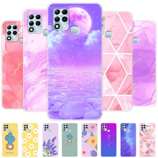 Infinix Hot 11 X689F G37 Estojos De Silicone Transparente Flor Macia Tampa Traseira Colorida Para Hot11 2021 Capa Protetora De Pára-Choques Telefônicos