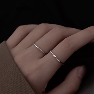Lovito Casual Liso Ondulado Padrão Sensação De Retenção De Cor De Anéis De Luxo Para Mulheres LFA09641