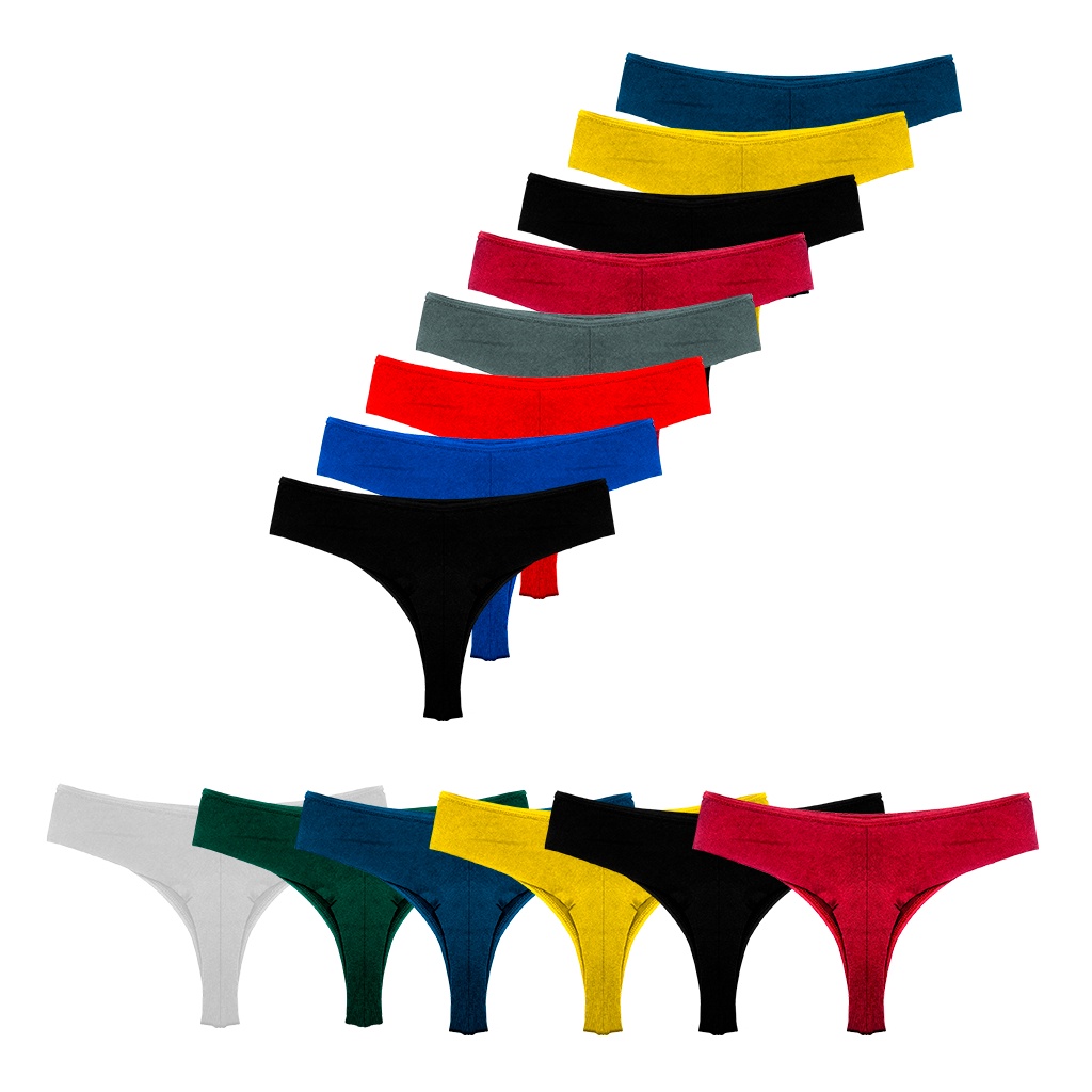 Kit 5 Calcinhas Fio Duplo P ao Plus Size Não Marca Lingerie Conforto