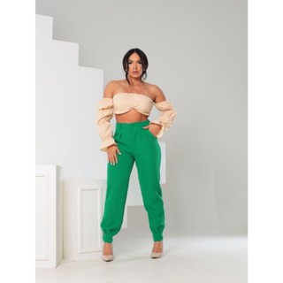 AMY FASHION Calça com botoes Feminina Alfaiataria MODA 2023