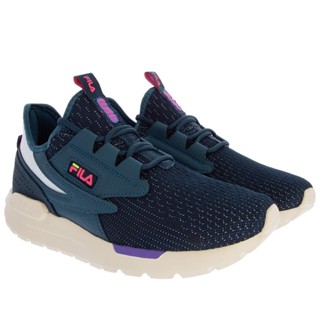 Tênis Fila TR-Knit Lifestyle Casual Masculino Couro Marinho