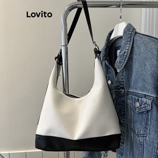 Lovito Bolsa Tote de Ombro com Bloco de Cores Básica para Mulheres L72AD203