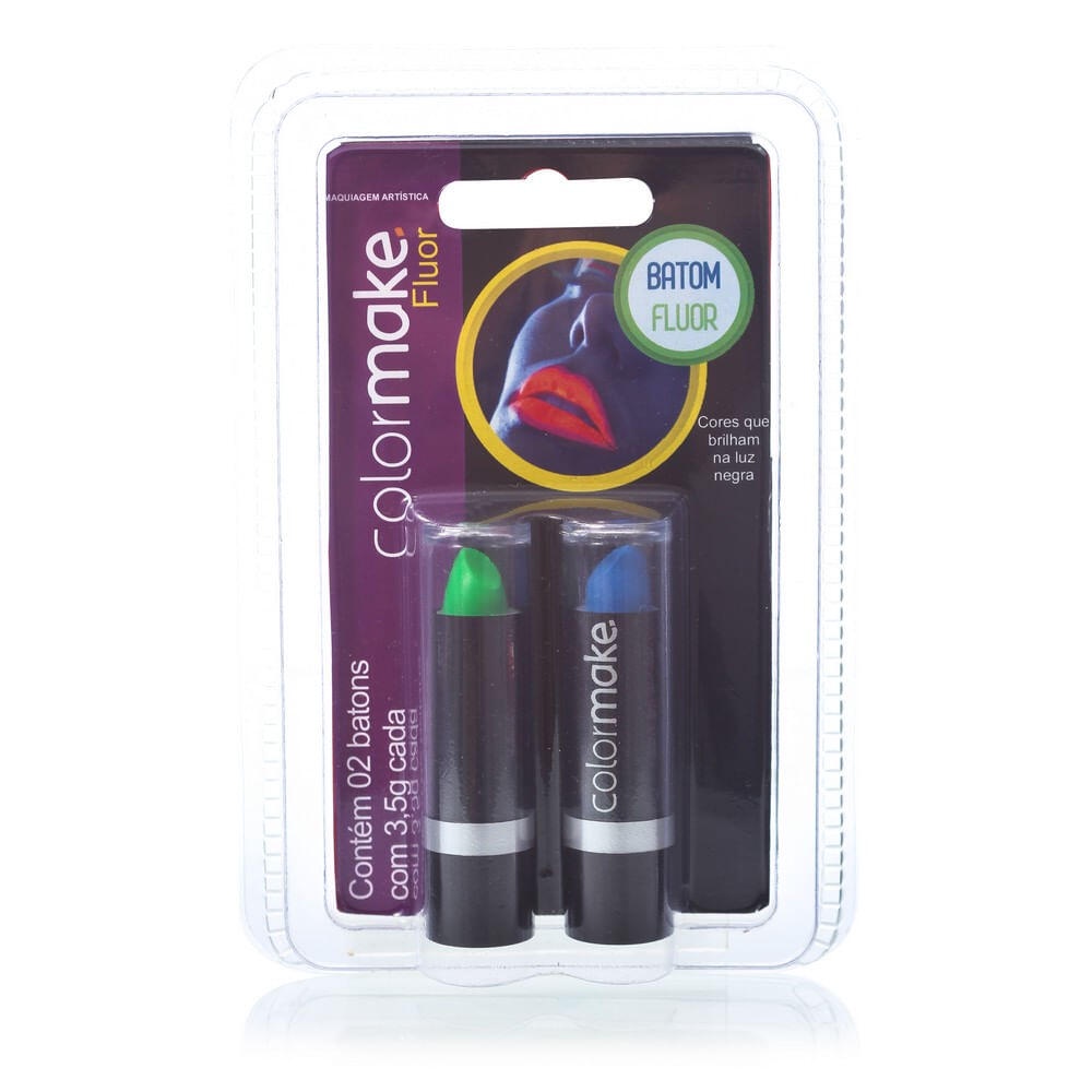 Batom Fluorescente Azul E Verde - Color Make em Oferta na Shopee