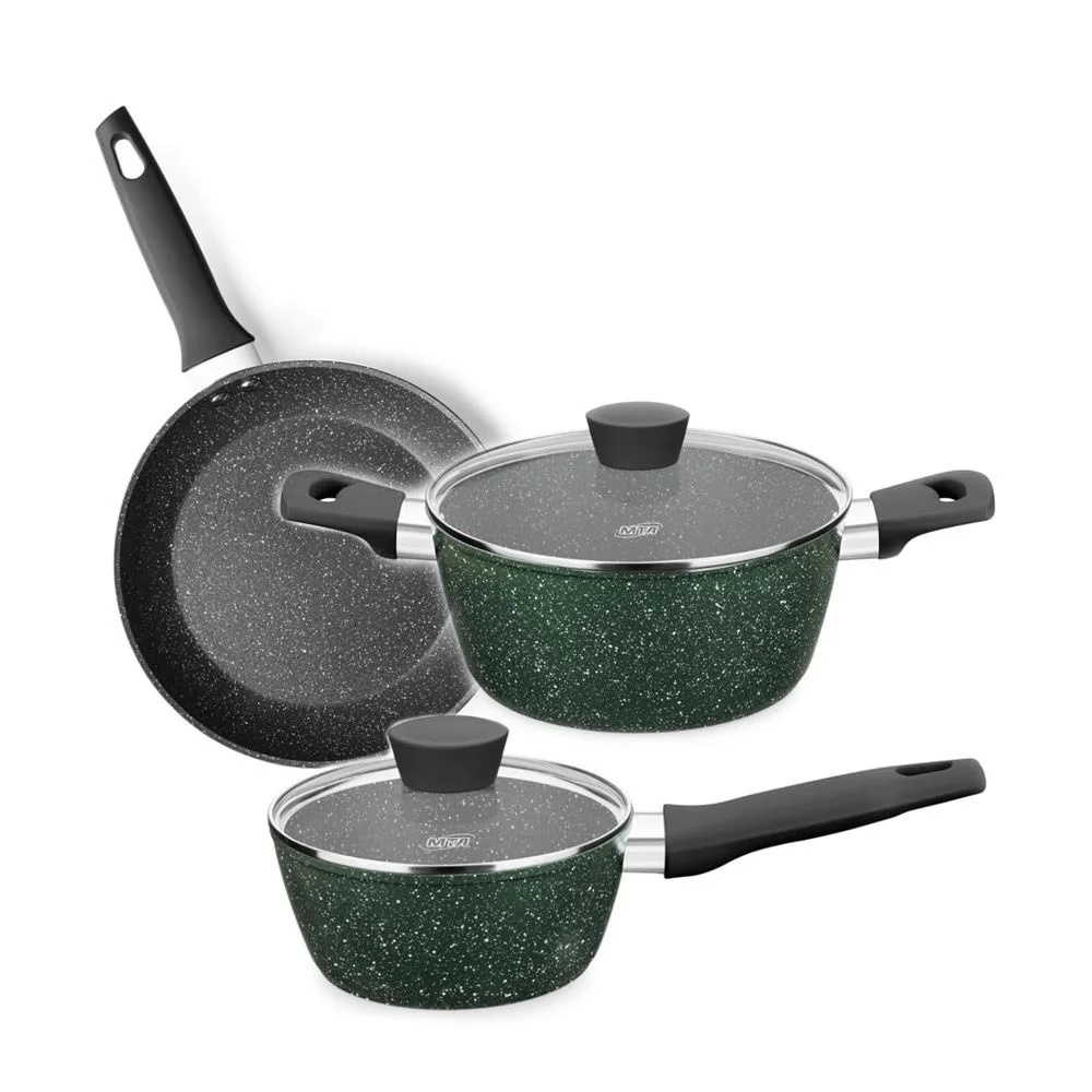 Conjunto Panelas Antiaderente MTA Ceramic Flon Carmela 3 Pçs - Home & Living