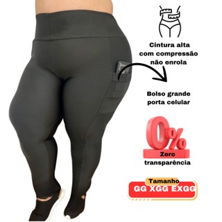 Calça Legging com Bolso Plus Size GG XGG EXGG 44 ao 54 Suplex premium zero transparência