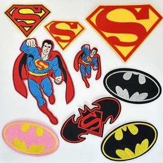 1 Pcs Super-Homem Bordado Adesivo De A Quente Patch Batman Logotipo Adesivos Para Decoração De Mochilas E Roupas Herói