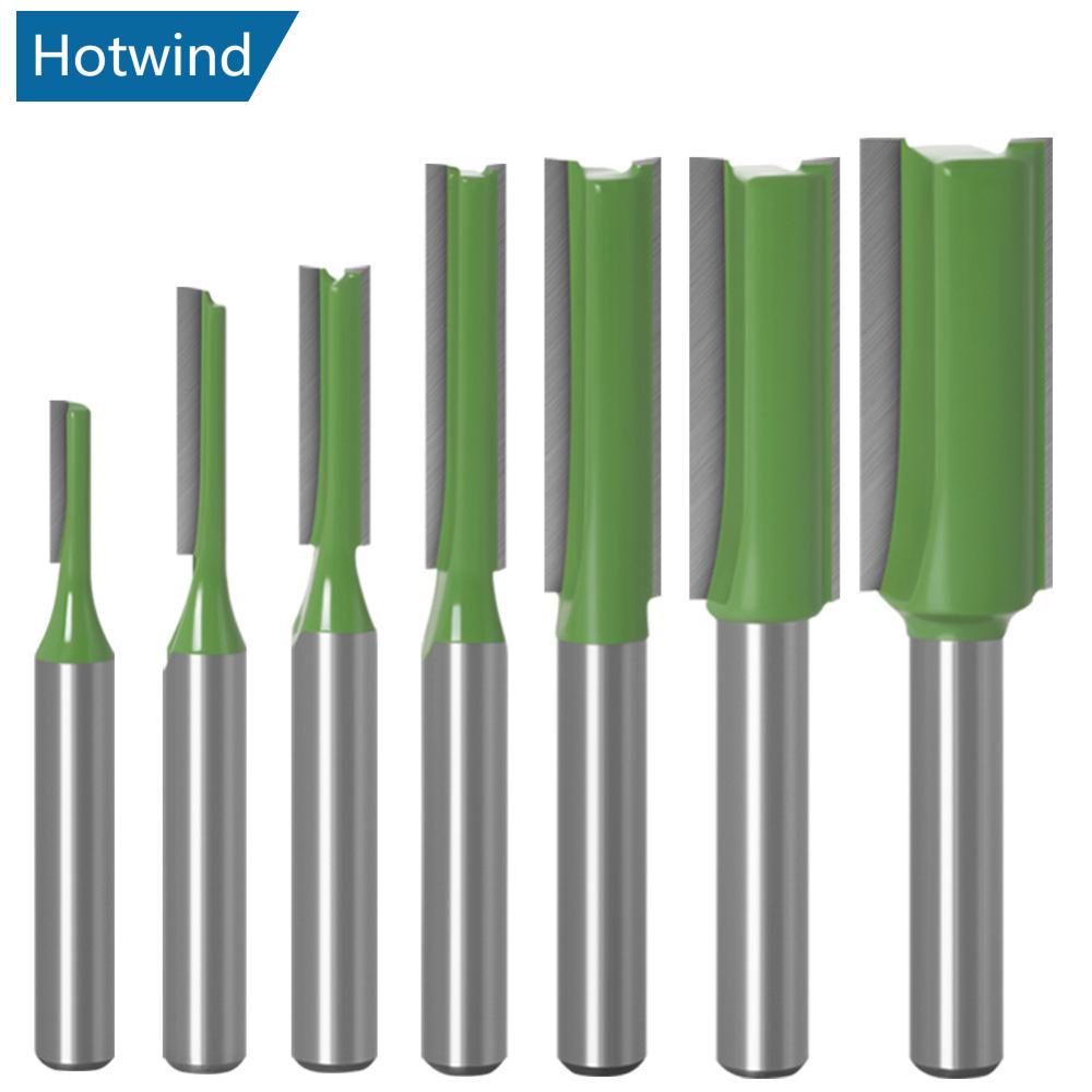 HW 1/7Pcs 6MM 1/4 " Roteador De Corte Com Haste De Descarga Bit De Carboneto De Tungstênio Fresa De Madeira De Ponta Dupla Simples Para Ferramenta De Trabalho Em G5X1