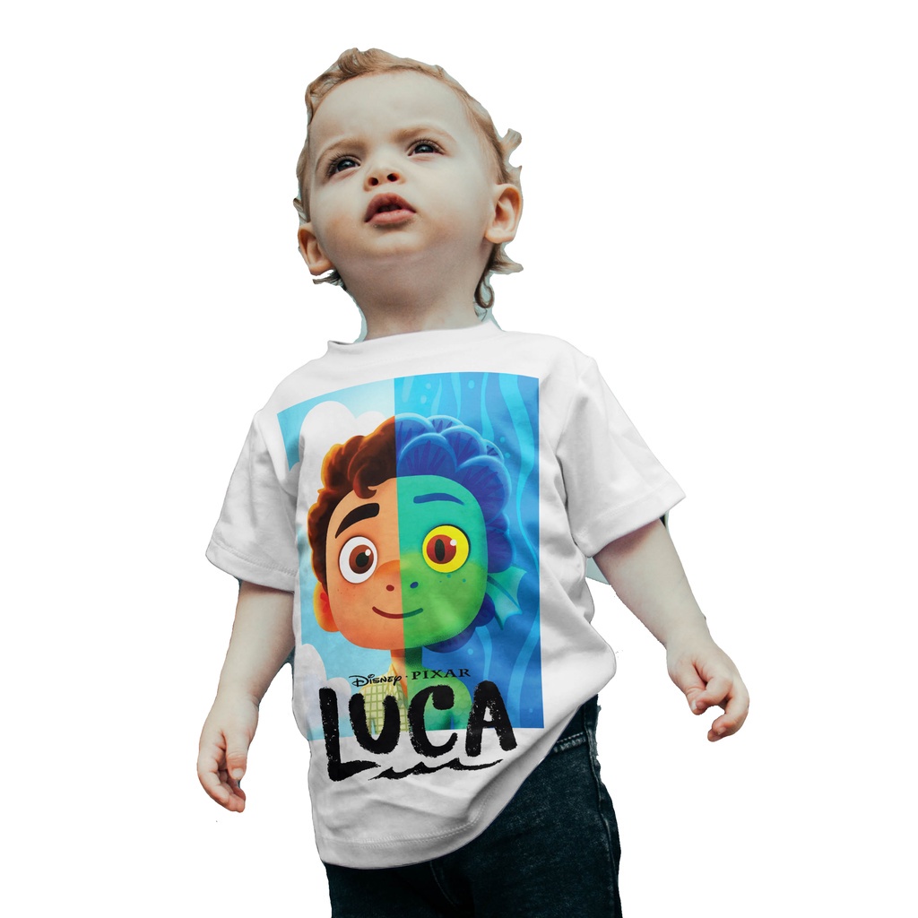 Camisa Infantil Camiseta Luca Metade Peixe Filme Animação