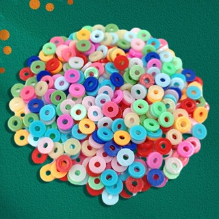 200pcs Boho Disco 6mm Braceletes Redondos De Contas Planas Colares DIY Para Jóias Fazendo Espaçador Solto Acrílico Cor Sólido Feito À Mão