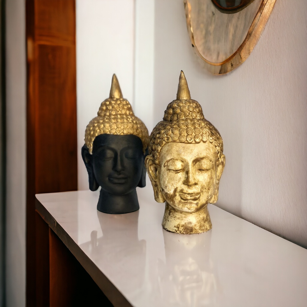 Imagem Escultura Decorativa Cabeça Buda Prosperidade - Decoração sala - Quarto - Casa Nova