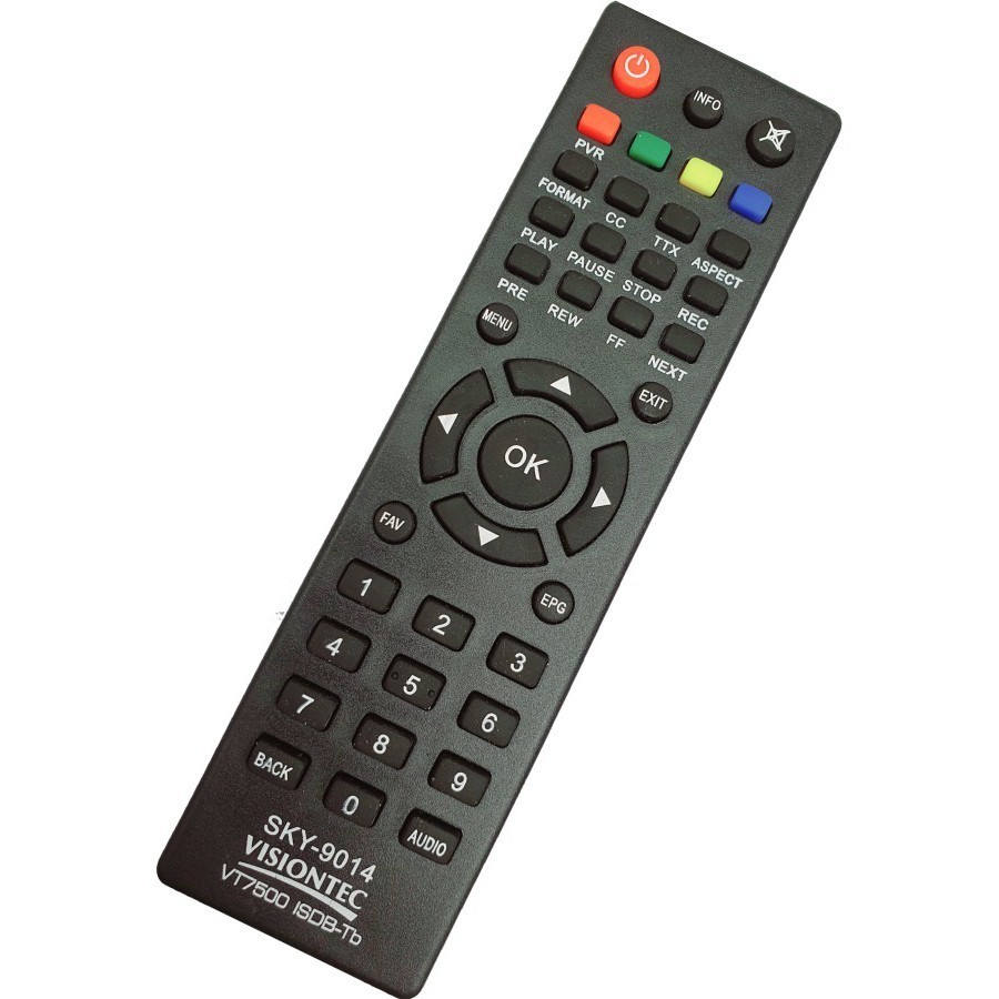 Controle Remoto Pra Receptor Visiontec Vt-7500 Isdb-tb em Oferta na Shopee