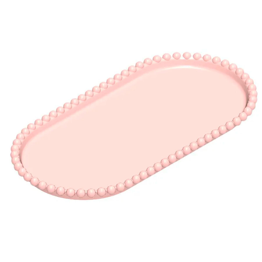 Bandeja Esfera Acrílica Durável Oval - Rosa Candy - 25x13cm - 1 unidade - Rizzo - Rizzo em Oferta na Shopee