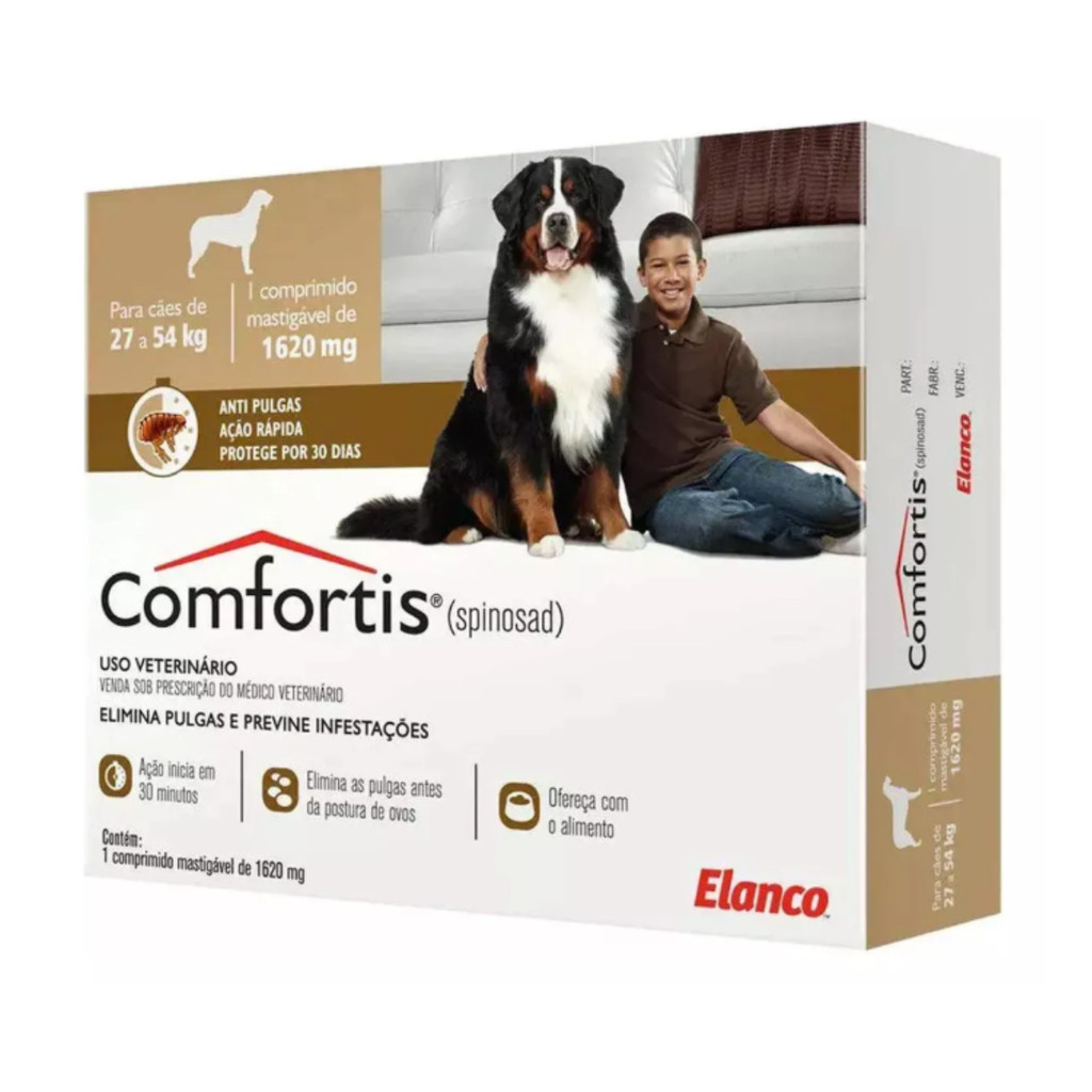 Antipulgas Comfortis 1620mg Cães Grandes 27 a 54kg 1 comp - Pets