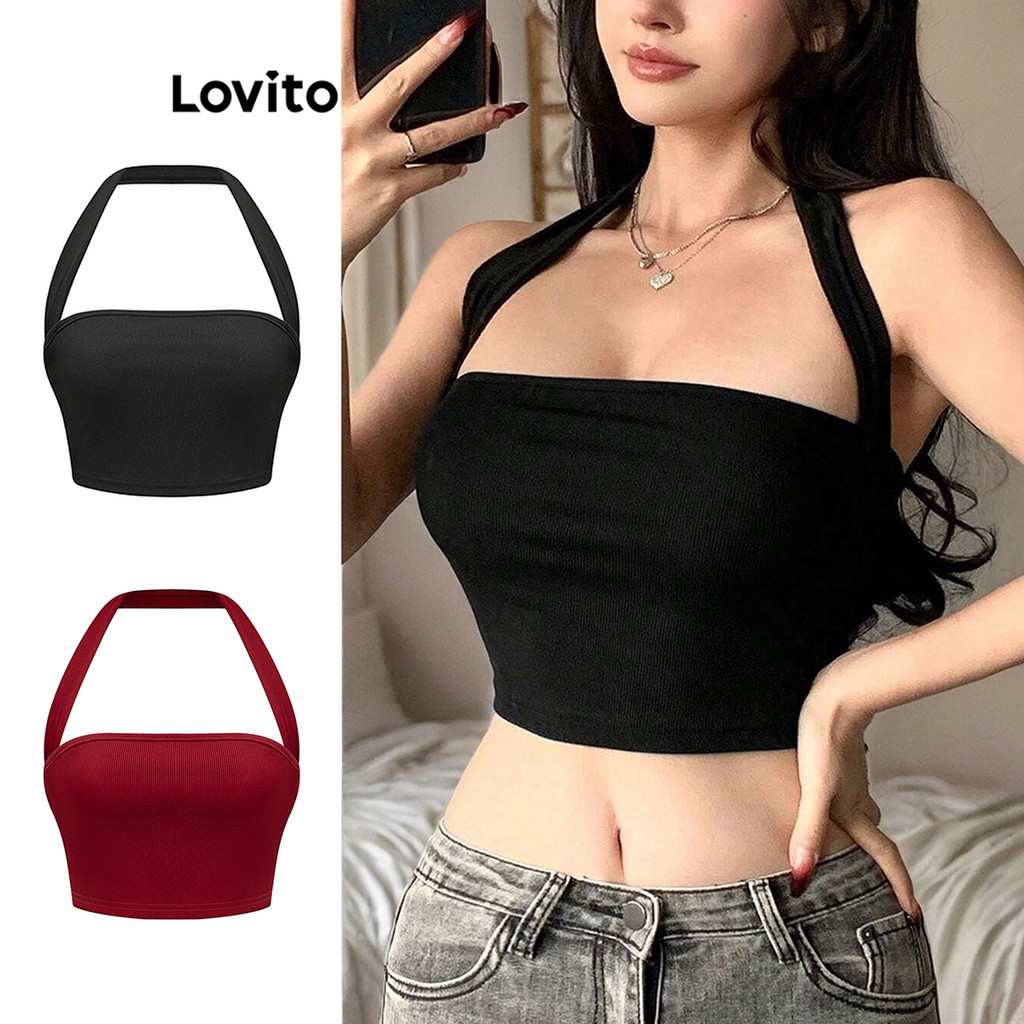 Lovito Regata Casual Lisa Básica Regata Para Mulheres L88AD034 (Multicolorido) - Women Clothes