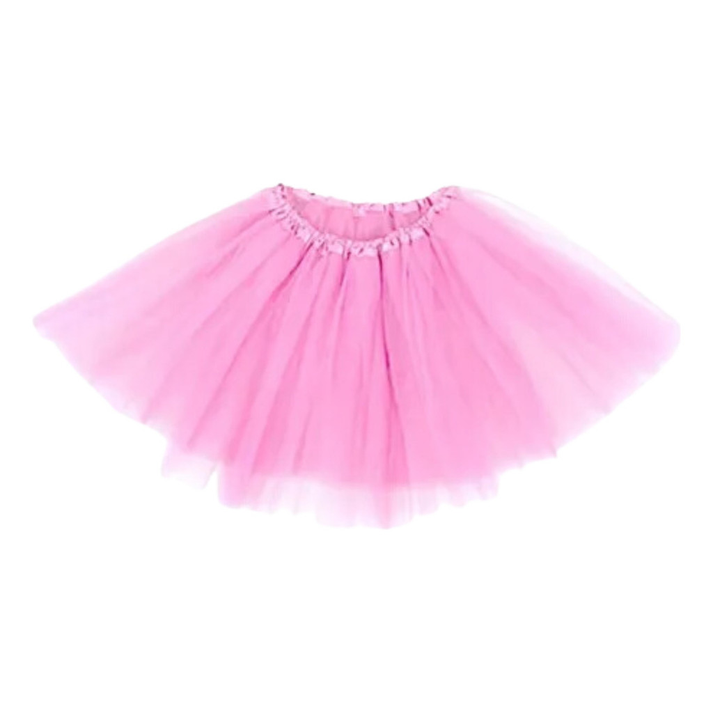Saia Tule Tutu Rosa Glitter P/festa Carnaval Bailarina 40cm