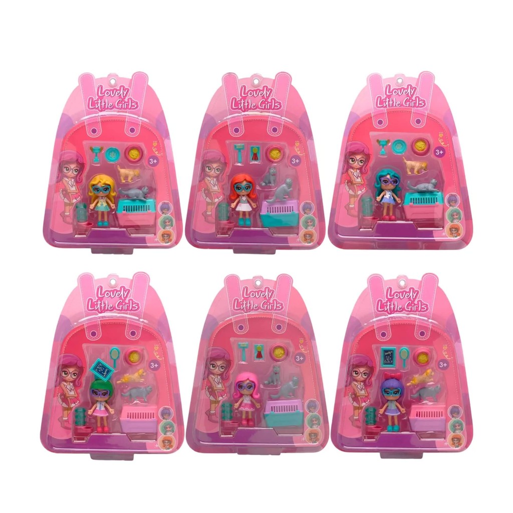 Boneca Lovely Little Girls Super Pet Shop Sortida e Unitária Multikids - BR2268 em Oferta na Shopee