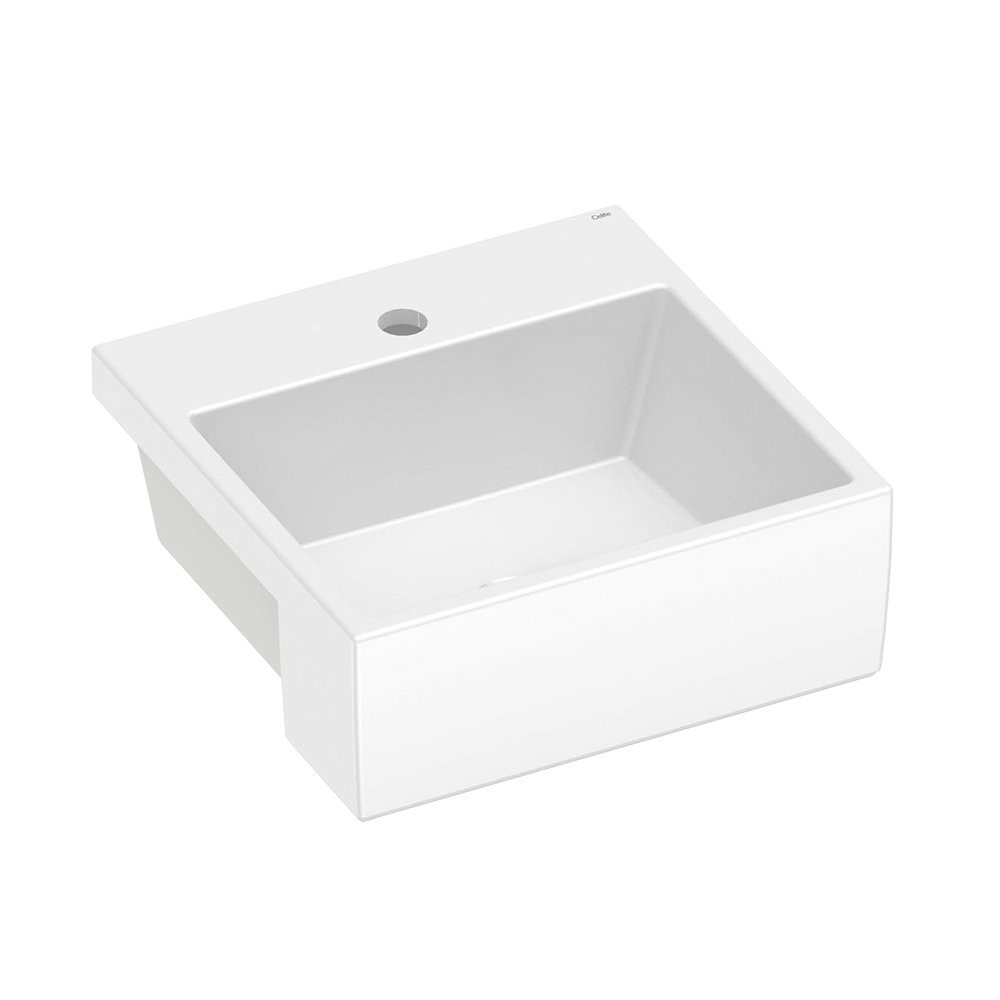 Cuba Semi Encaixe Celite - Com Mesa Basic Q2 410mmX410mm Branco