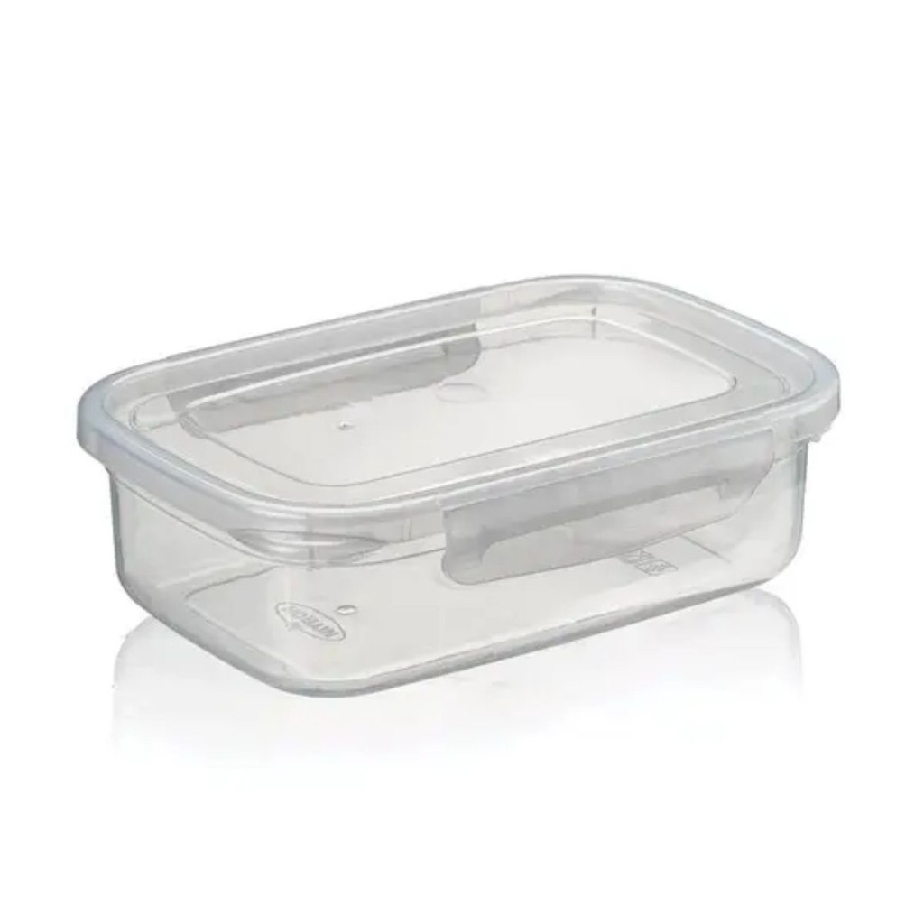 Pote Raso Pequeno com Travas Nitron 270 mL Plástico Resistente para Alimentos Microondas