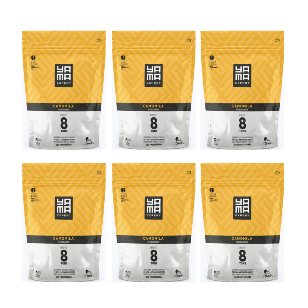 Kit Com 6 Pó Descolorante Camomila Yamá 300g