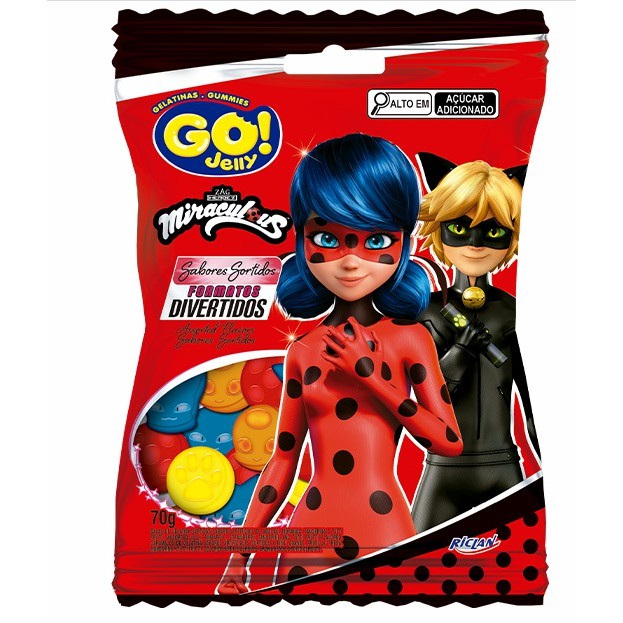 Bala de Gelatina GO! Jelly Ladybug Sortidos 70G