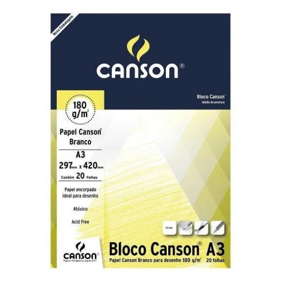 Bloco Desenho Branco 180g Canson