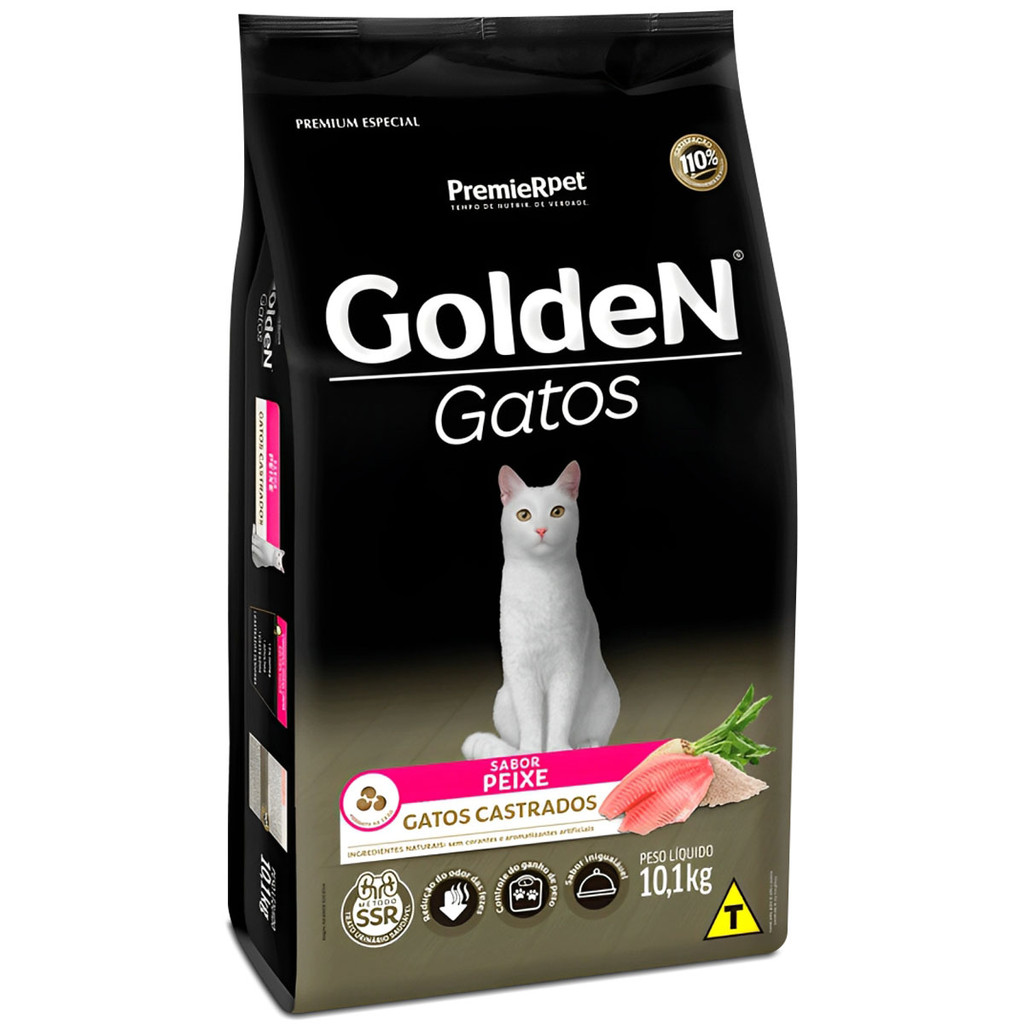 Ração Golden Gatos Castrados Adultos Sabor Peixe 10kg em Oferta na Shopee