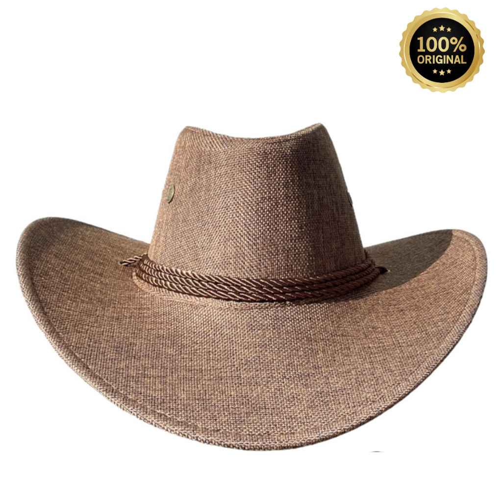 kit com 37 Chapéu Country Cowboy Americano Modelo Clássico Em tecido na cor marrom escuro
