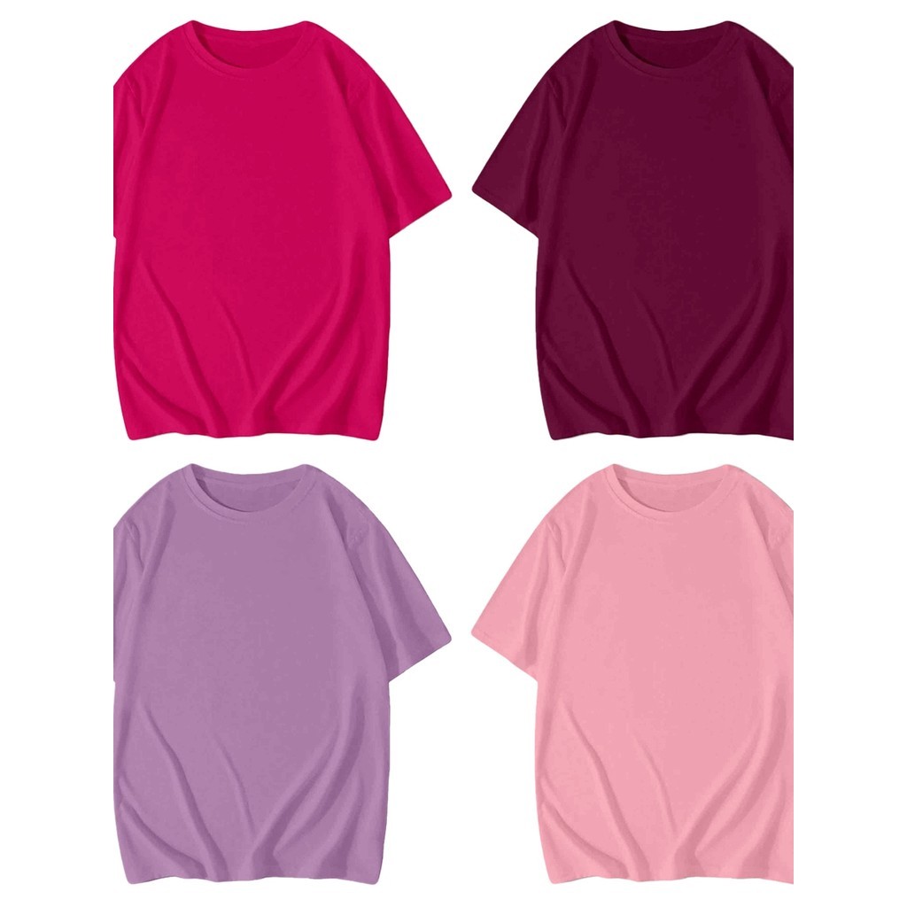Camiseta Kit 4 Peças Minimalista Unissex Básica Estilosa Blusa Aesthetic Oversized Confortável