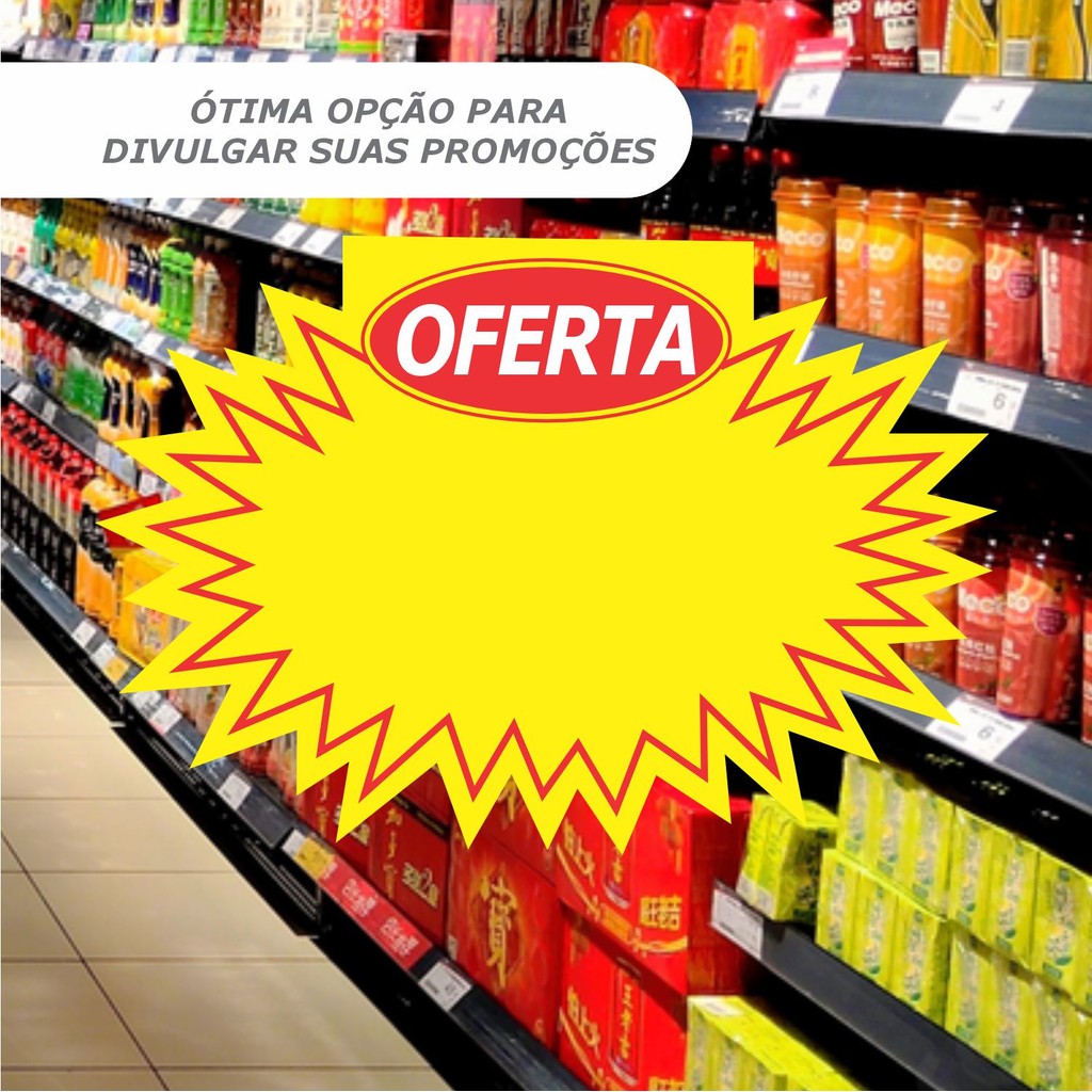 Kit Cartaz Oferta Splash com Aba 18x14,5cm 100 Un.