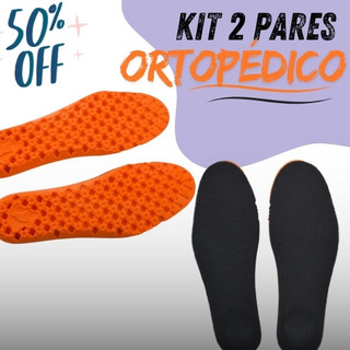 Kit 2 Pares Palmilha Ortopédica de Gel Masculina Suporte e Bem-Estar para Seus Pés