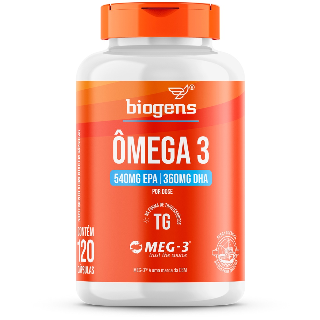 BIOGENS ÔMEGA 3 TG MEG 3 - 120 CAPS em Oferta na Shopee