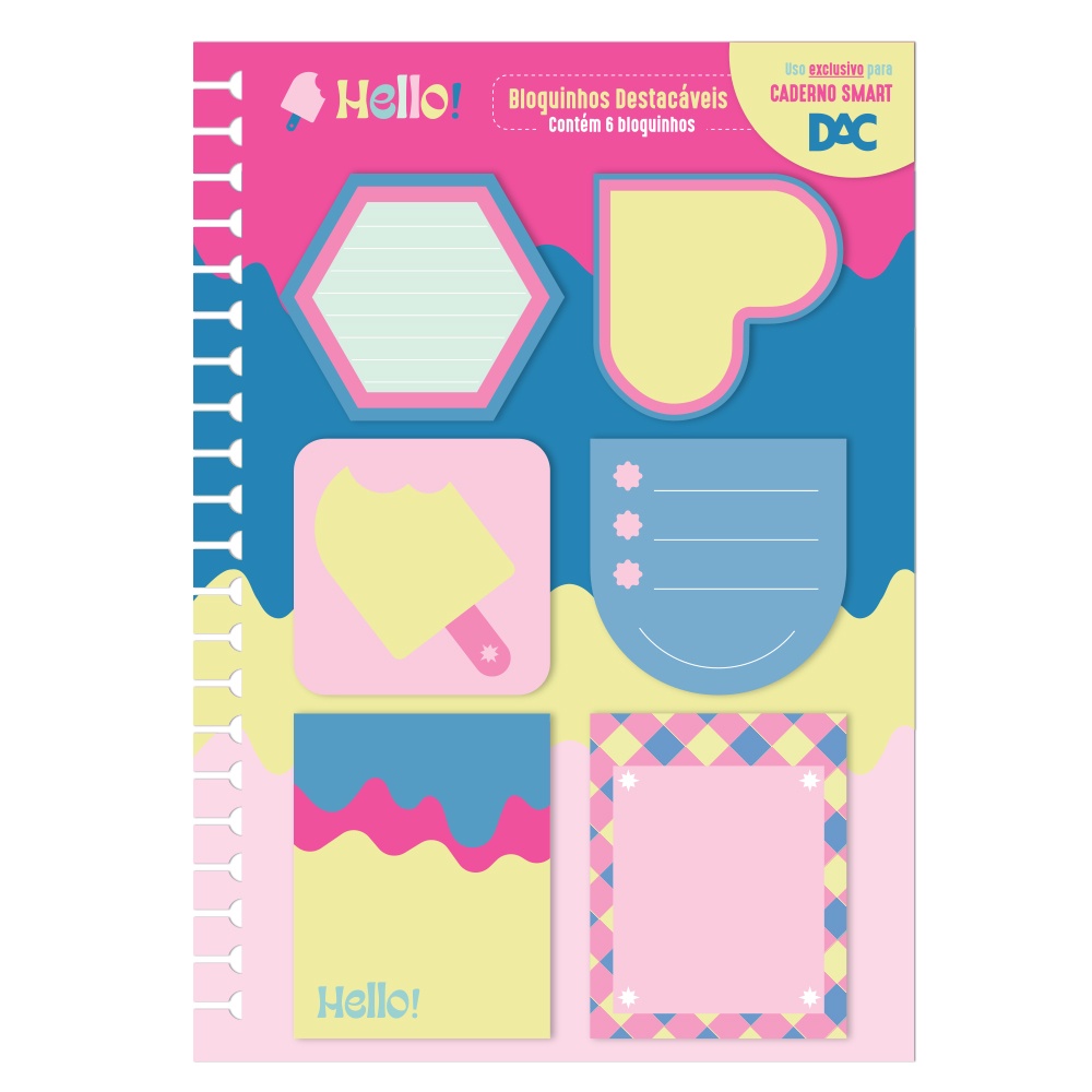 Bloco de Anotaçoes p/Caderno Smart Univ. Hello – DAC
