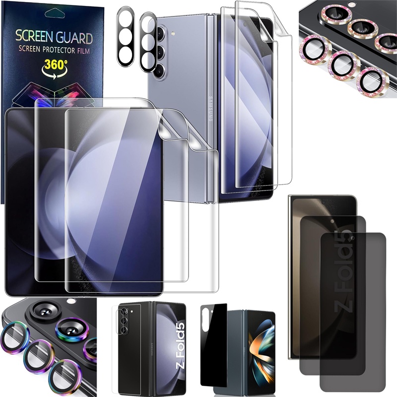 [Estoque Pronto] Protetor De Tela Dobrável 5 Para Samsung Galaxy Z Fold 5 Transparente Fold5 Mate ZFold5 Privacidade 5 Câmera HD