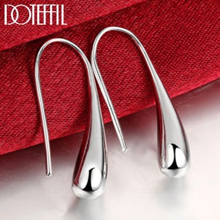 DOTEFFIL 925 Sterling Silver Water Droplets/Raindrops Stud Earrings For Woman Noivado Moda Festa De Jóias De Encanto