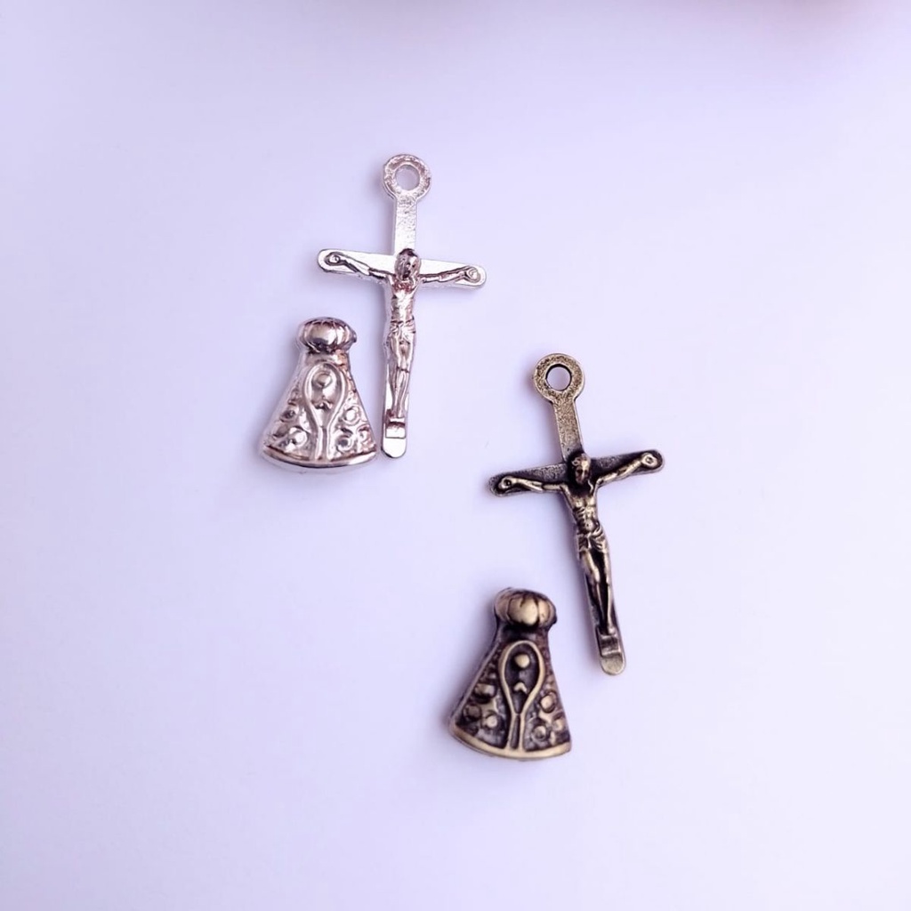 Kit para Terço de Pulso Nossa Senhora Aparecida - Kit para montagem de Terços e artesanato religioso em Oferta na Shopee