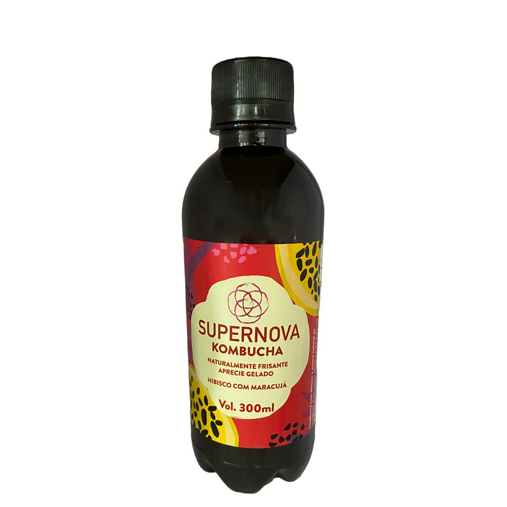 Chá Kombucha SUPERNOVA Hibisco com maracujá pet 300ml