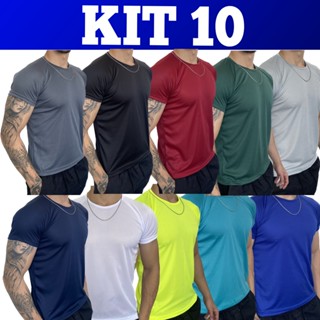 Kit 10 Camisetas Dry Fit Masculina - Casual - Treino - Academia - Esportes - Exercícios - ...